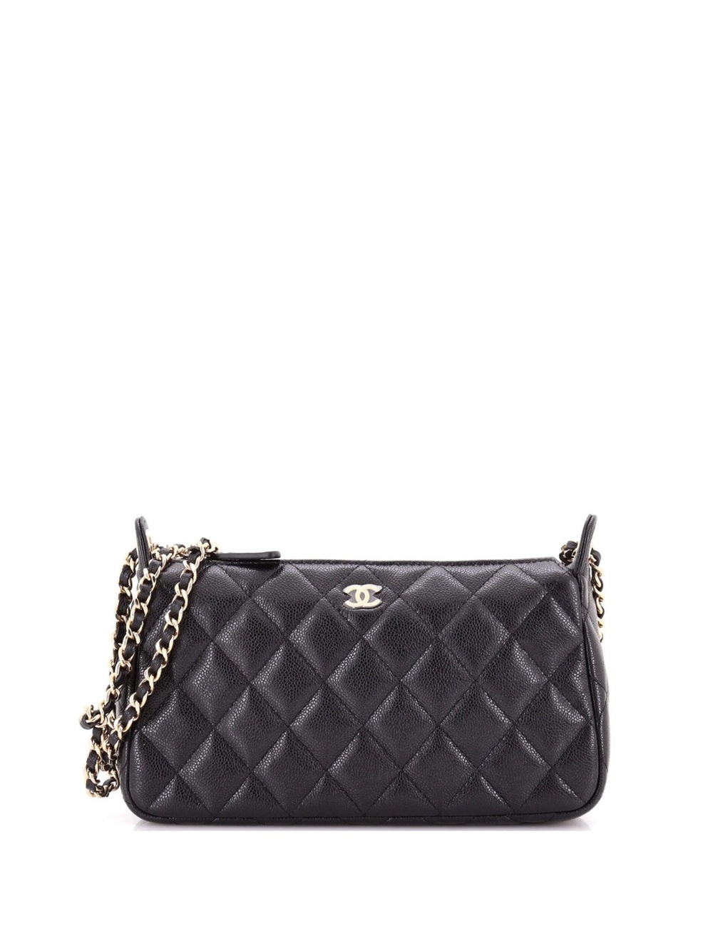 Chanel Quilted Black Leather Chain Shoulder Bag